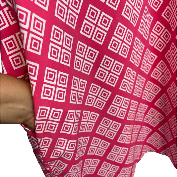 Katherine Way Key West short sleeves pink and white pockets Dress Small - Picture 5 of 8